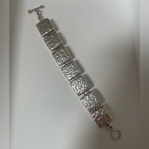 Sterling Silver hammered toggle bracelet
